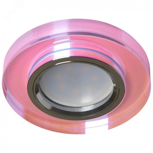 Светильник ИВО-50w 12в G5.3 серебро/мультиколор перламутровый