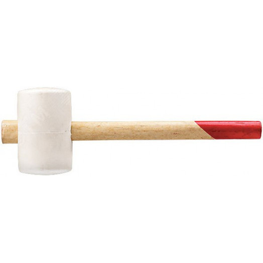 Киянка резиновая белая, деревянная ручка 60 мм (450 гр)