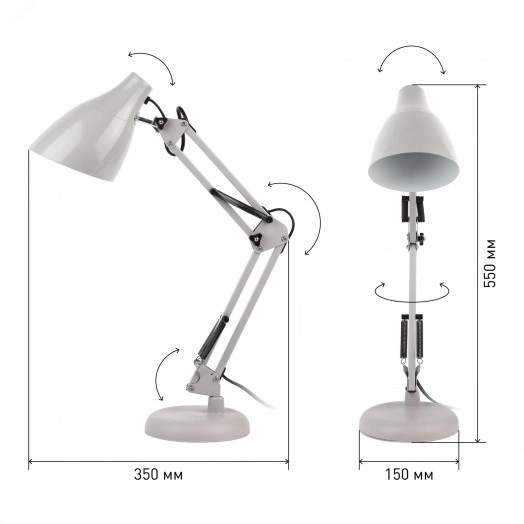Светильник настольный  N-123-Е27-40W-GY серый ( ЭРА