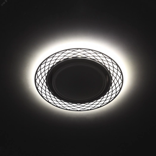 DK LD37 WH/BK Точечные светильники ЭРА декор cо светодиодной подсветкой GX53, белый/черный