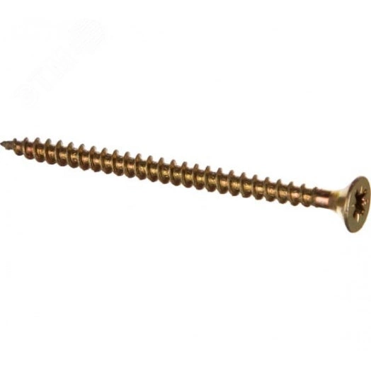 Шуруп универсальный 3,5х20 потайная головка, остроконечный, желтопассивированный (200шт) - коробка