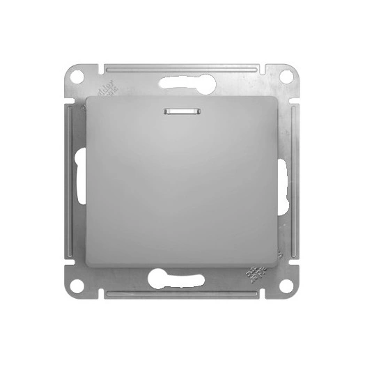 GLOSSA Переключатель одноклавишный с подсветкой в рамку алюминий сх.6а