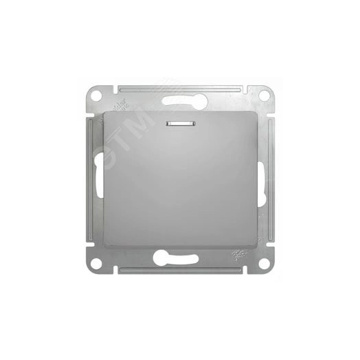 GLOSSA Переключатель одноклавишный с подсветкой в рамку алюминий сх.6а