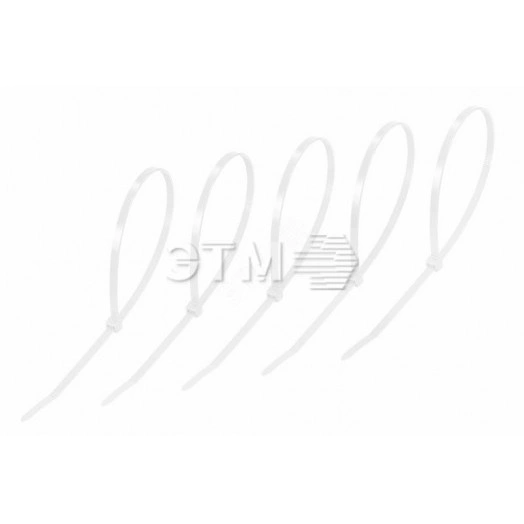 Хомут-стяжкa нeйлонoвая 300x4,8 мм, белая, упаковка 25 шт