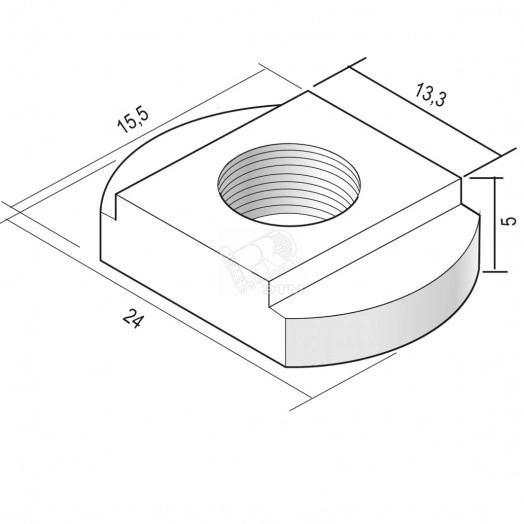 Гайка фасонная для несущего профиля, толщина - M6 мм, кратность - 50шт, I6 - Нержавеющая сталь (316)