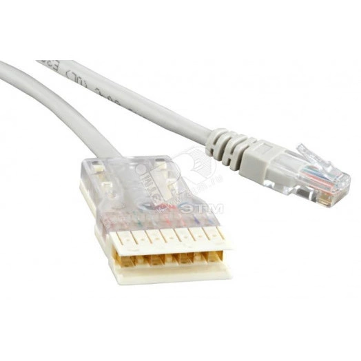 Патч-корд 110 тип-RJ45 1 пара LSZH серый (1м)