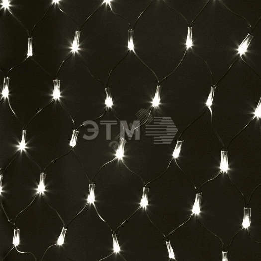 Гирлянда профессиональная Сеть 1х1,5м, черный ПВХ, 160 LED Тёплый белый