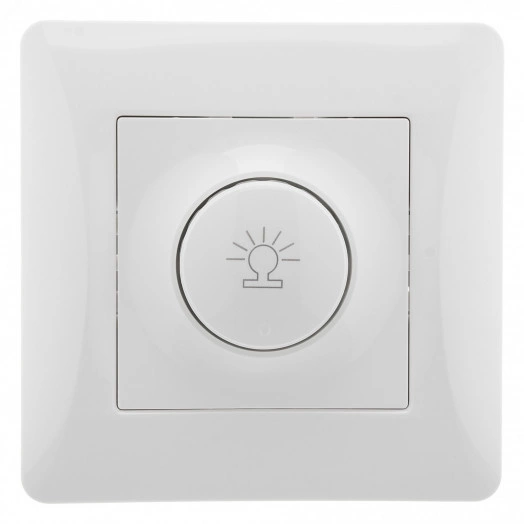 GUSI Ugra Диммера,  500 W, с накладкой  и  воротком, скрытая  установка,    с  одноместной  рамкой С1110-001. Цвет белый.