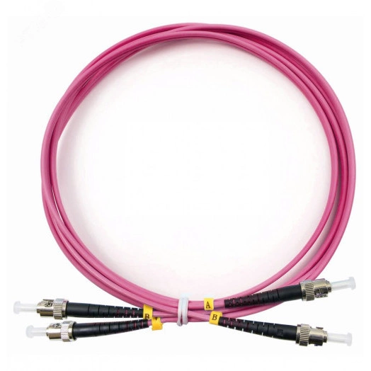 Шнур оптический duplex 1,5м ST-ST 50/125 mm OM4 LSZH FOP-50-OM4-ST-ST-1,5m