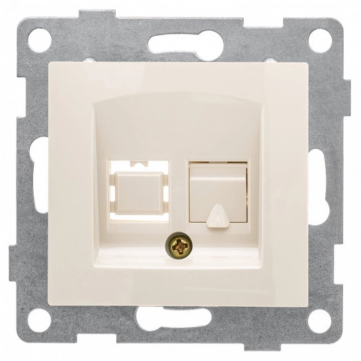 GUSI Bravo механизм розетки  телефонной RJ12, одинарной, скрытая установка.  Цвет бежевый.