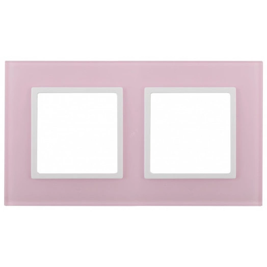 Рамка на 2 поста, стекло, Эра Elegance, розовый+бел, 14-5102-30