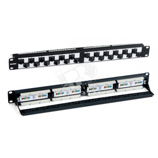 Патч-панель 19 1U с угловыми портами 24 портов RJ-45 категория 5e Dual IDC