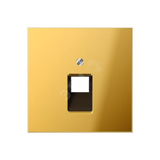 Накладка для 1-ой телефонной/компютерной розетки  IAE/UAE (1 x 8-пол.)   Серия LS990  Материал- металл  Цвет- золото