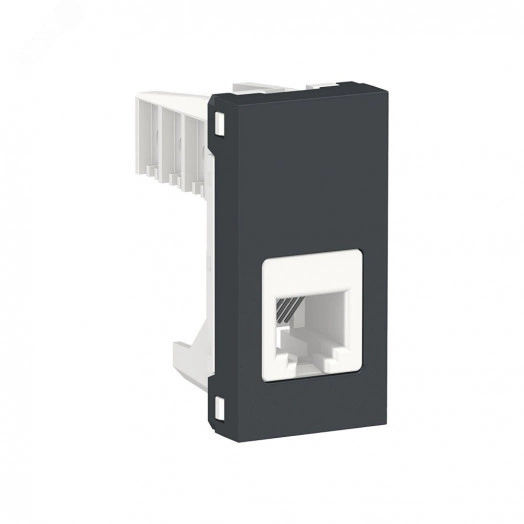 Розетка UNICA MODULAR телефонная RJ12 одиночная 1 модуль антрацит