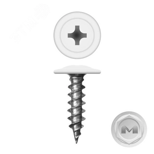 Саморез металл/металл 4.2х19 пресс-шайба острый RAL9002