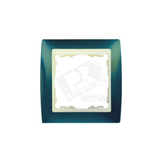 Рамка на 3 поста S82 синий металлик - слоновая кость