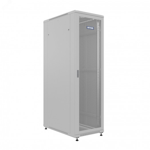 Шкаф напольный универсальный серверный NTSS R 42U 600х1000мм, 4 профиля 19, двери перфорированная и сплошная металл, боковые стенки съемные, регулируемые опоры, разобранный, серый RAL 7035