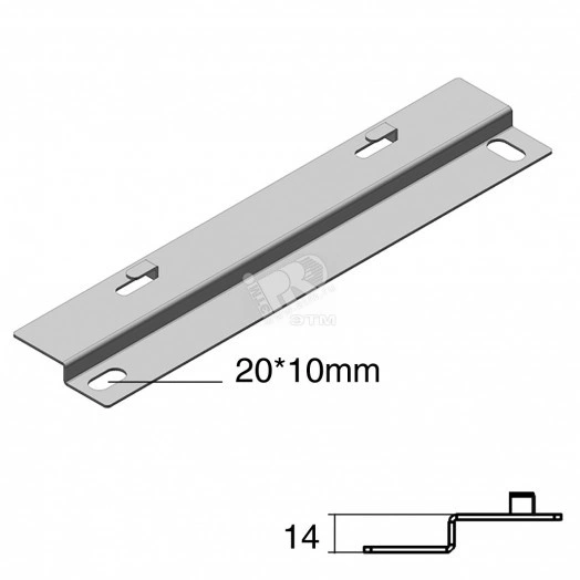 Z-профиль, высота - 14 мм, ширина - 60 мм, длина - 680 мм, кратность - 1шт, HD - Оцинкованная сталь (методом горячего цинкования)