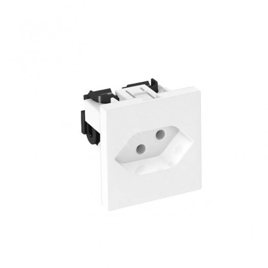Розетка 0° одинарная, швейцарский стандарт, 250 В, 10A (белый)