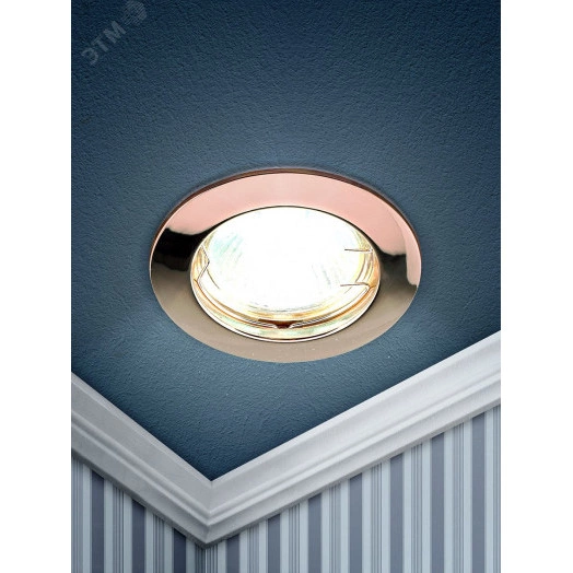 Светильник литой  простой MR16,12V, 50W медь KL1 SC  ЭРА