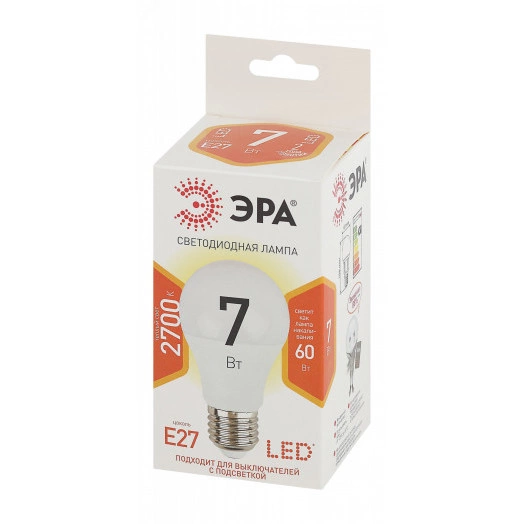 Лампа светодиодная LED A60-7W-827-E27(диод,груша,7Вт,тепл,E27)