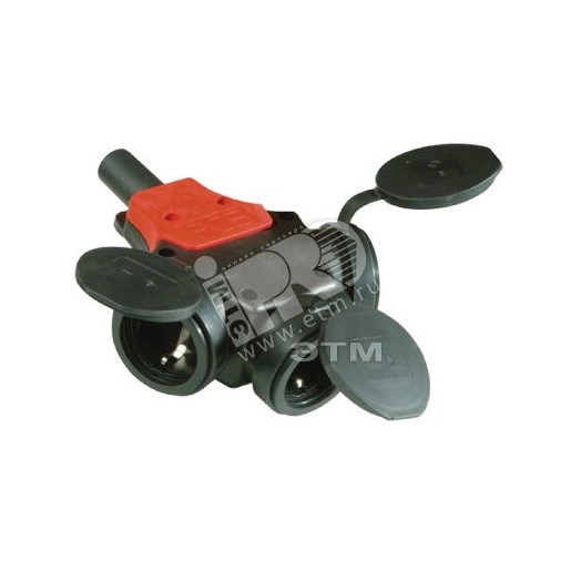 Розетка тройник с крышкой