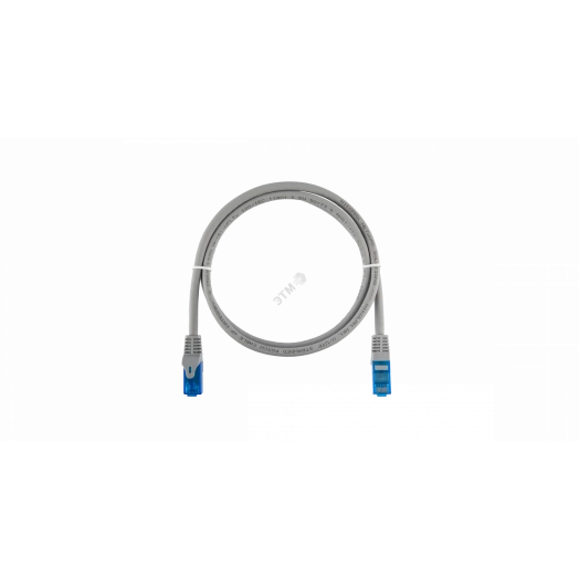 Шнур U/UTP 4 пары, Кат.6, 2хRJ45/8P8C, T568B, 7х0,175мм, LSZH, серый, 0,3м