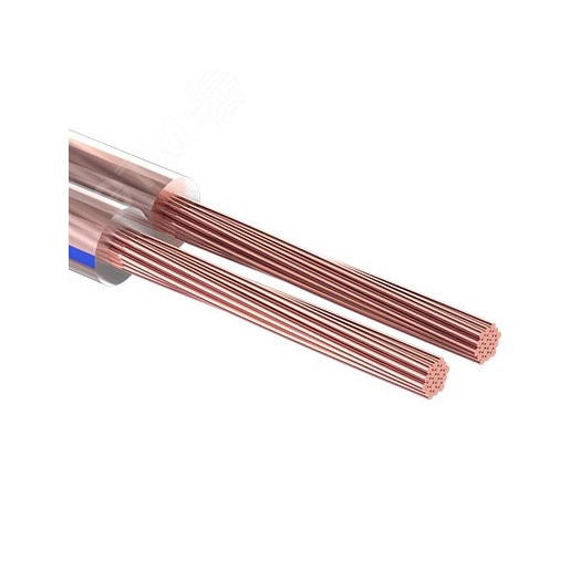 Кабель акустический REXANT 2х0.75 мм прозрачный BLUELINE. мини-бухта 10 м