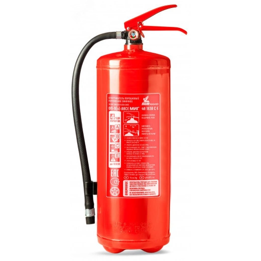 Огнетушитель порошковый ОП-9(з) МИГ  (4А, 183В, С,Е) РМРС