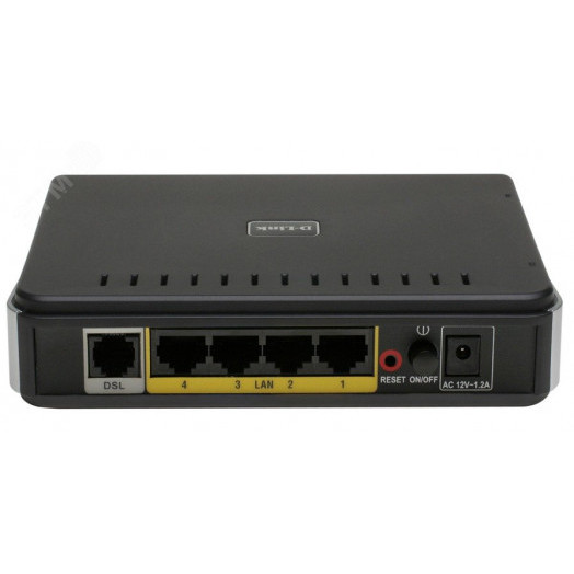 Маршрутизатор ADSL/ADSL2/ADSL 2+ 4 хLAN 10/100 Мб/с, 1 хADSL RJ-11