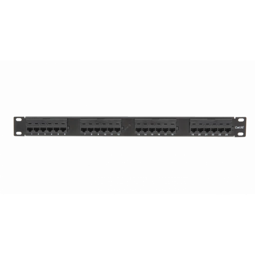 Панель 19'' 1U 24 порта Кат.5e RJ45/8P8C неэкран черная
