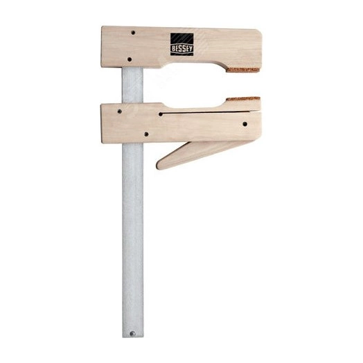 Струбцина Klemmy деревянная 600/110, опорная поверхность из прессованной пробковой крошки для щадящего зажима