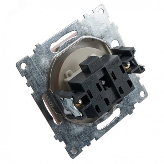 Розетка 1-местная с/з, шампань