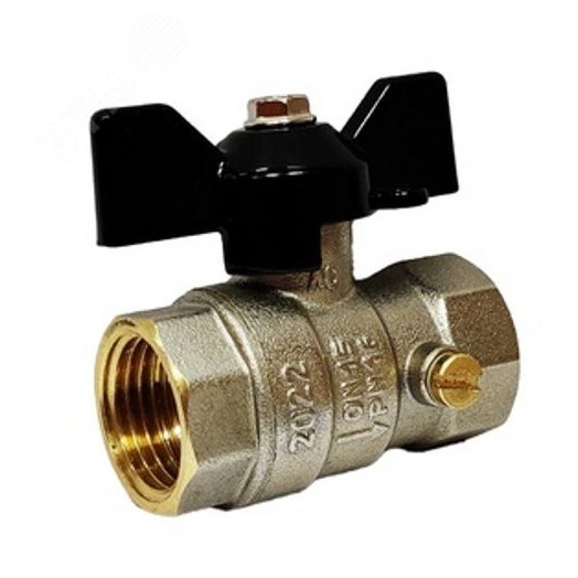 Кран шаровой латунный для манометра Ду 15 Ру 40 бабочка M20