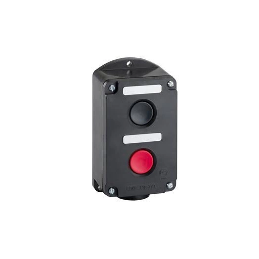 Пост кнопочный ПКЕ 222-2 У2 10А 660В 2 элемента черн. и красн. цилиндр накладной IP54 пост управления Электротехник ET519076