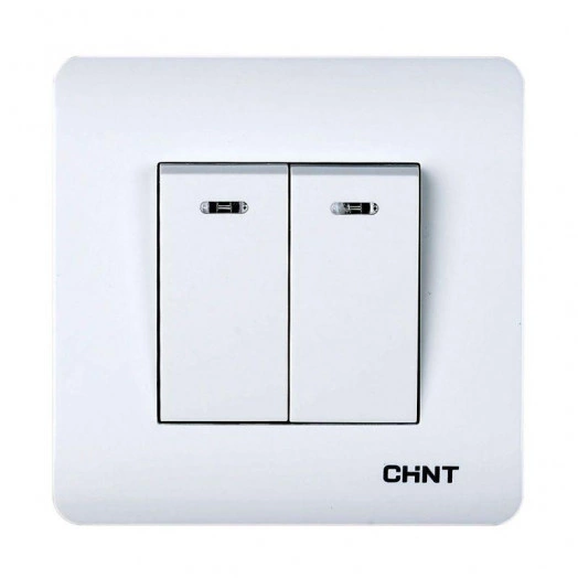 Выключатель проходной 2-кл. с LED-подсветкой 10А 250В CHINT 715386