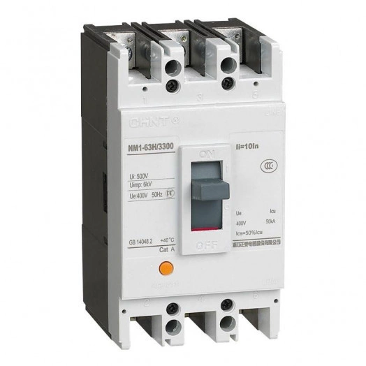 Выключатель автоматический NM1-63S/3Р 10А 15кА CHINT 126676