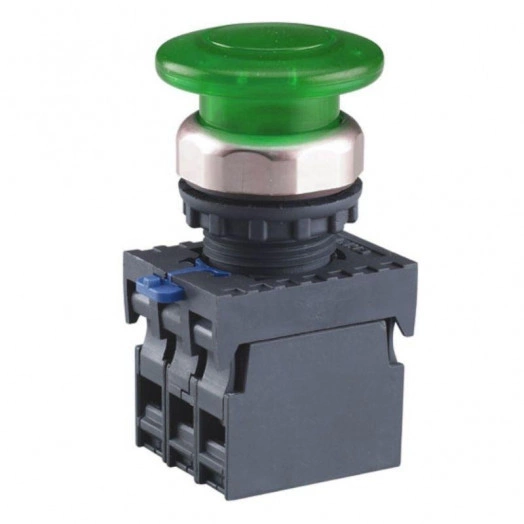 Кнопка управления "Грибок" d40мм с самовозвратом NP8-11MD/13 1НО+1НЗ зел. AC 110В-220В(LED) IP65 (R) CHINT 667284