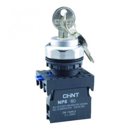 Переключатель с ключом NP8-20Y/38 3 полож. 2НО IP65 (R) CHINT 578681