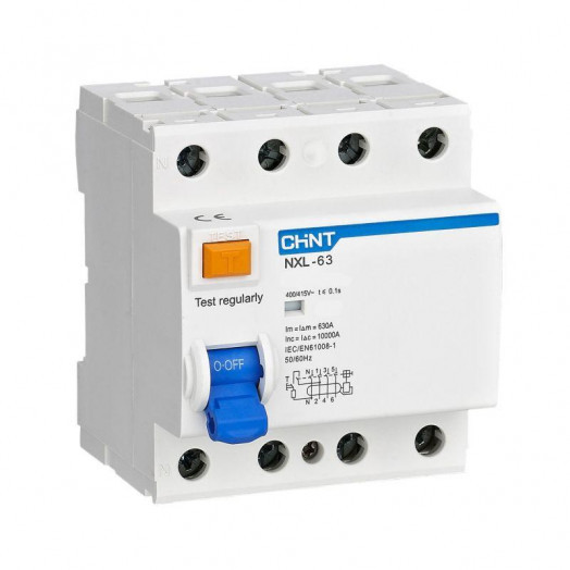 Выключатель дифференциального тока (УЗО) 3п+N 40А 30мА тип A 6кА NXL-63 (R) CHINT 280786