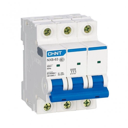 Выключатель автоматический модульный 3п D 2А 10кА NXB-63H (R) CHINT 813879