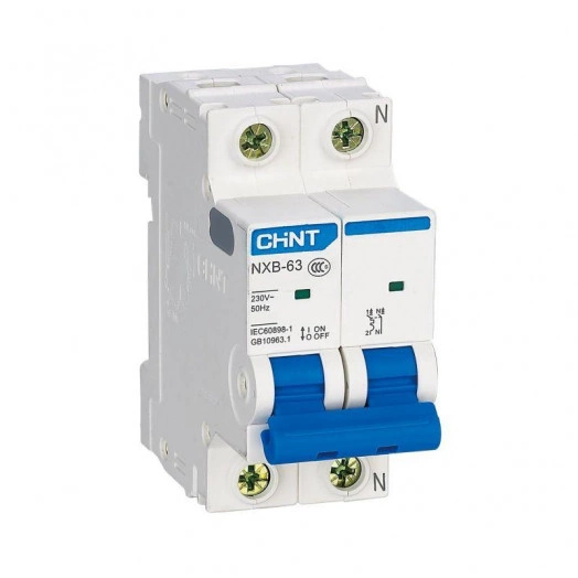 Выключатель автоматический модульный 2п (1п+N) B 40А 6кА NXB-63 (R) CHINT 814083