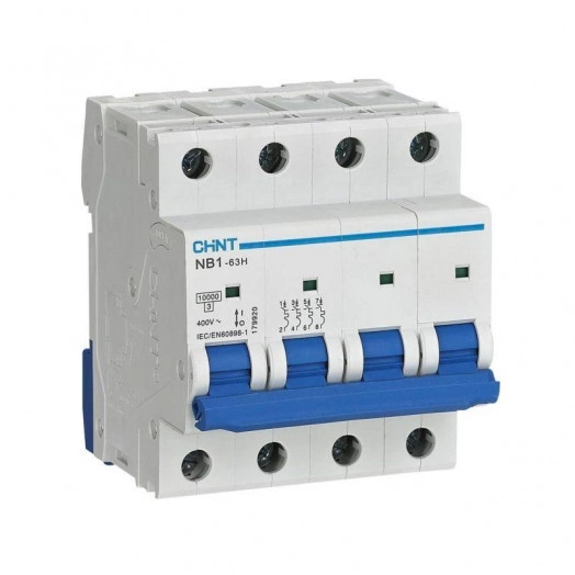 Выключатель автоматический модульный 4п D 25А 10кА NB1-63H (R) CHINT 179927