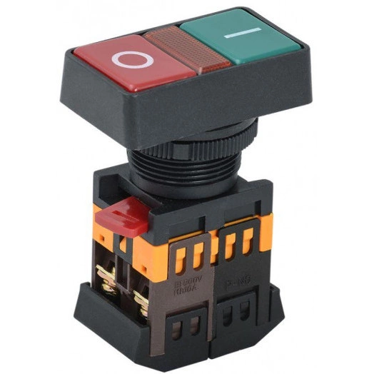 Кнопка PPBB-30N "I-O" d30мм 1з+1р 240В неон IEK BBD20-PPBB-K51