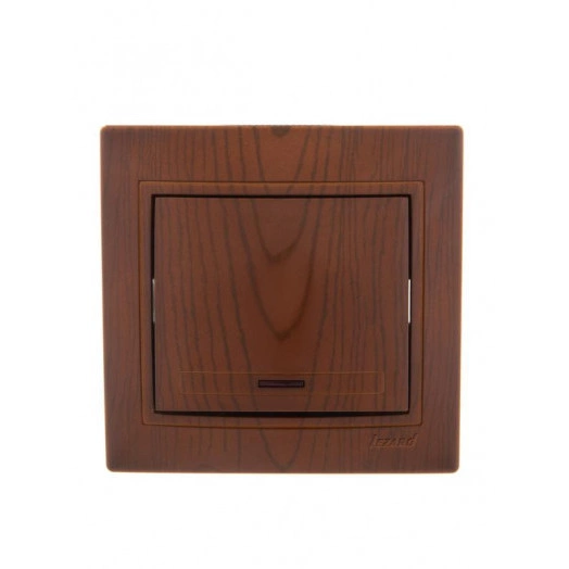 Выключатель 1-кл. СП Mira 10А с подсветкой сосна LEZARD 701-0801-111