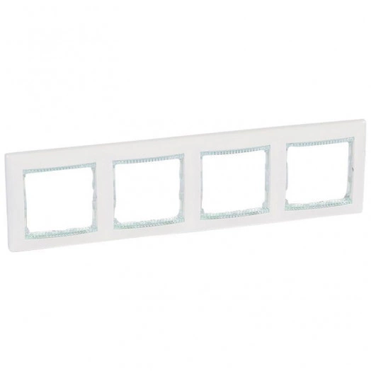 Рамка 4-м Valena горизонт. бел/кристалл Leg 774464