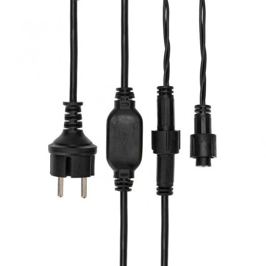 Гирлянда светодиодная "Айсикл" (бахрома) 4х0.6м 128LED бел. 8Вт 230В IP67 провод каучук черн. Neon-Night 255-225