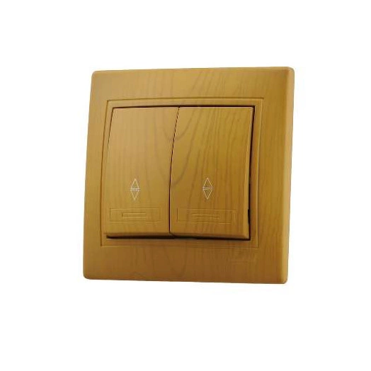 Переключатель проходной 2-кл. СП Mira 10А IP20 ольха LEZARD 701-0701-106