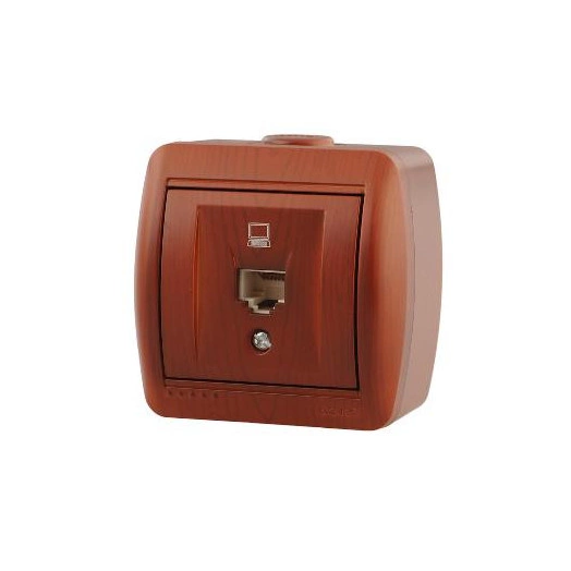 Розетка компьютерная 1-м ОП Nata RJ45 вишня LEZARD 710-0600-139