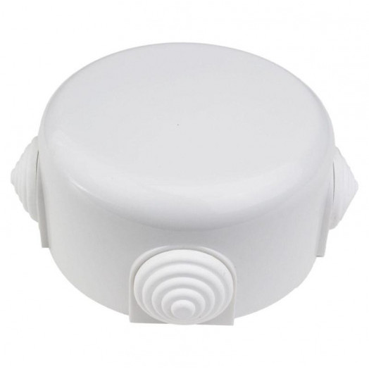 Коробка распределительная 90мм R (4 кабельных ввода в комплекте) пластик бел. Bironi R1-523-21-K